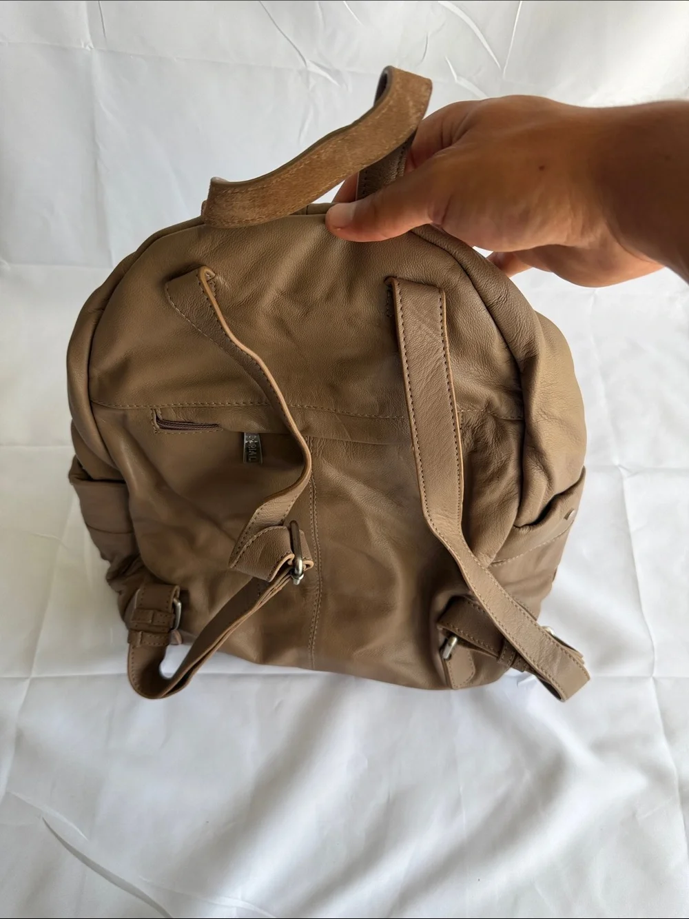 Sorial Tan Leather Backpack